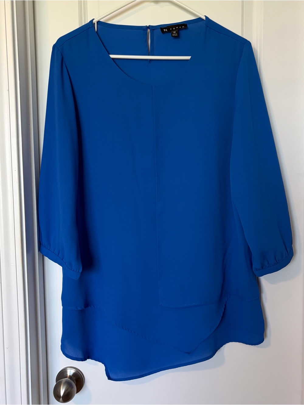 N Touch Women's Cobalt Blue Scoop Neck Blouse
Size M